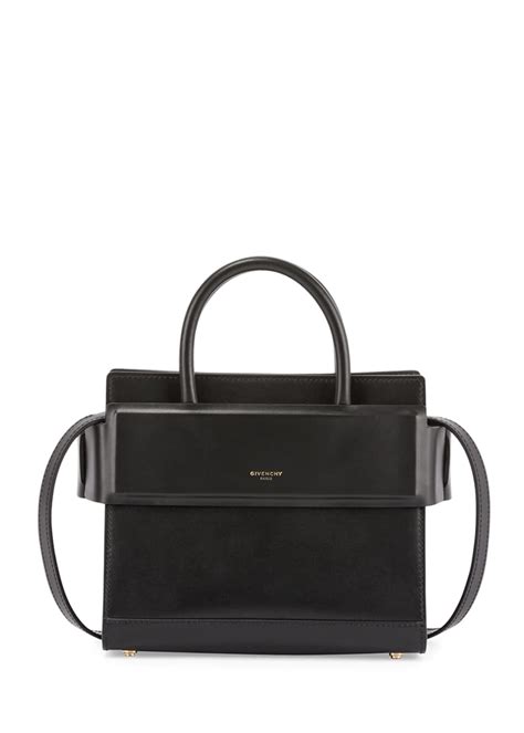 Givenchy Horizon Mini Leather Satchel Bag, Black.